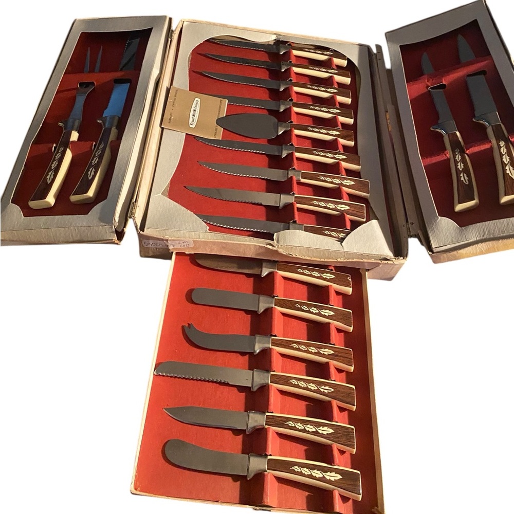 Vintage Regent Sheffield Cutlery Carving Set 19 Pc Treasure Chest Complete EUC